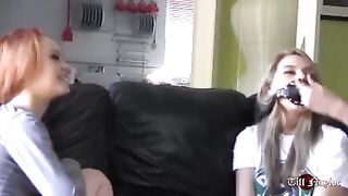 Kinky lezdom screws concupiscent lesbo girlfriends with strapons