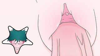 Midoriya massages Uraraka's melons and screws her - My Hero Academia manga