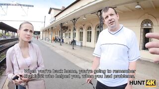 HUNT4K. Arguing pair forgets about teach thanks to rich and slutty hunter