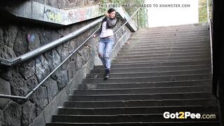 Did This Babe Indeed Just Void Urine In Public?