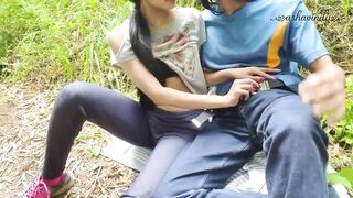 Tiny brunette hair, Ashavindi is sucking a stranger's schlong and getting drilled hard, from the back