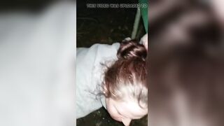 NAUGHTY OUTDOORS NIGHTTIME URINATE DRINKING BITCH
