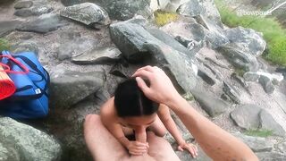 Première baise en pleine nature à visage découvert, j'avale presque tout.. - Blowpavel