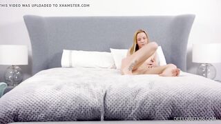 Small blond, real virgin shows her virginity. Then loses..