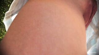 Hidden Look beneath short shorts close-up