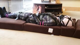 Selfbondage cd in camo bodysuit