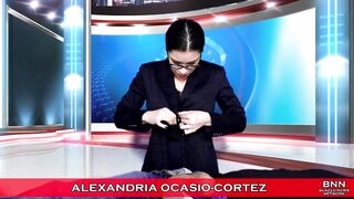 Cassandra Cain as Alexandria Ocasio-Cortez in AOC's LIVE Tugjob