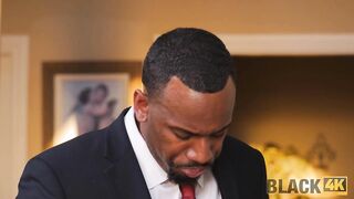 BLACK4K. Ebony stud forgets about work and bangs colleagues horny daughter