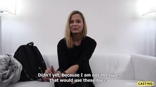 Charming virgin lesbo tries shlong for 1st time!