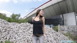 Public Agent Cowgirl riding in outdoors bang