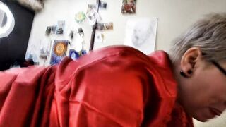 Older sexually excited housewife fingering her vagina, sucks her husband's knob and bangs like a spring cat!