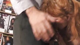 Aged Ginger Whore Has Trio With Ebony And White Men