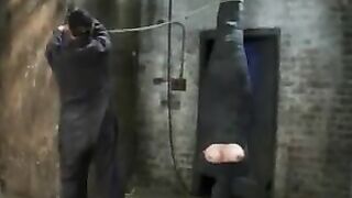 Mummified bitch gets nipp tortured and sex-toy in her snatch