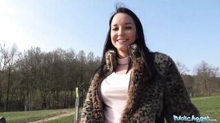 Brunette Hair is riding a stranger's knob on the back seat of his car, to earn some money