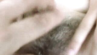 Screw me in the butt and cum on my bushy twat