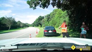 Roadside - Breasty Ashlyn Peaks Banged By A Mechanic In The Woods