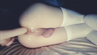 Sissy FemBoy Hard Screw And Gape Her Gap with Fresh Vibrator ! Gape also the Red ...