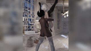 2b performs self paizuri with her lengthy shemale hentai schlong being banged by lengthy futanari dong in full nelson pos❤︎