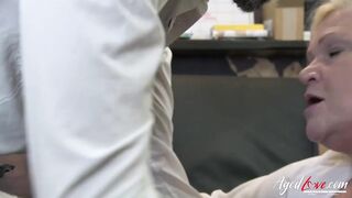 AGEDLOVE Breasty golden-haired lady longed for large schlong and gets it