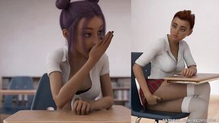 Unruly Students by Redvoidcgi (shemale hentai screws herself in public classroom)
