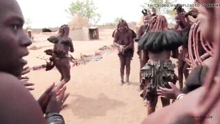 Afro Himba chicks dance and swing their saggy bazookas around