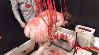 Cum hungry waxed and flogged SADOMASOCHISM anal teen getting butt drilled whilst dominant leaks