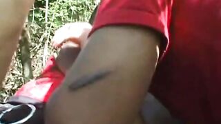 Celine team-fucked in a forest