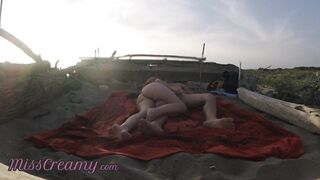 Strangers caught us masturbating on nudist beach in Maspalomas Dunes Canary with ejaculation Part 1 - MissCreamy