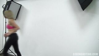 Czech hottie solely lets him cum on her melons