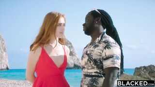 Screw on the Beach - Redhead Jia Lissa's BBC Xperience