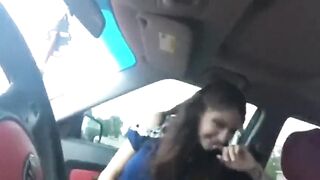 Lesbos in car