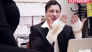 BUMSBUERO - Breasty Secretary Helps Lascivious Boss With Her Hands And Soaked Vagina - LETSDOEIT