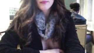 Lascivious college honey masturbating in public!