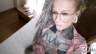 Hawt Nerdy Tattoo Teen In Glasses Anal Bang POV - Gape, Deepthroat, Spunk Flow