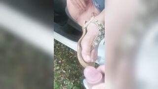 PUBLIC SCREW: youthful stud pays homeless woman for public sex