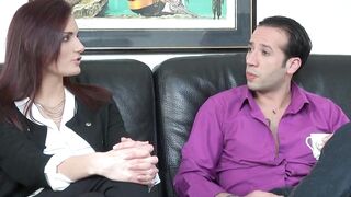 MARIE CLARENCE in ebony nylons gets screwing hard