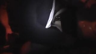 Slutwife group-fucked in darksome Adult Theater