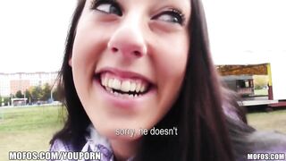 Merry Czech teen is fingered and drilled then squirts in public