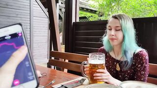 Remote climax control of my stepsister in pub!