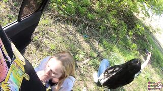 Girlfriend lost at alt-paper-scissors and had to suck fella traveler - EPIC FACIAL - POV