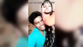 Boyfriend and girlfriend have cheerful sex