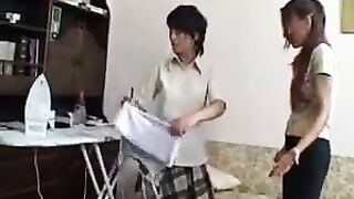Step Mamma Punishes Inexperienced Ironing