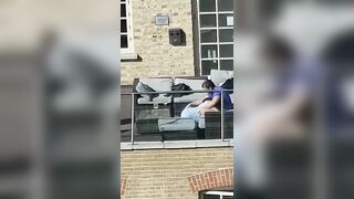 Amateur blow job on balcony