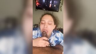 Her mommy came back from work and kept talking to us whilst I dicked down her thot daughter