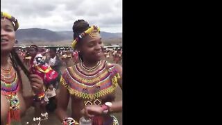 Breasty South Afro angels singing and dancing topless