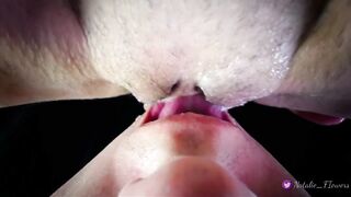 POV Closeup Licking Creamy Twat and Love Button.Real Palpitating Squirt Climax