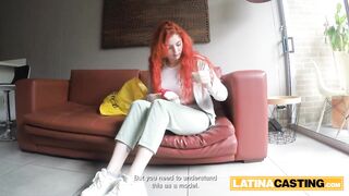 Cute Red Head Latin Chick Sweetheart Scammed in Fake Casting