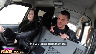 Female Fake Taxi Lady Gang takes a large shlong in her perfectly formed rear end