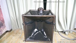 Latex vacuum box and gas mask, breath control