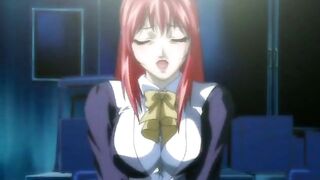 Redhead anime sweetheart in group sex action